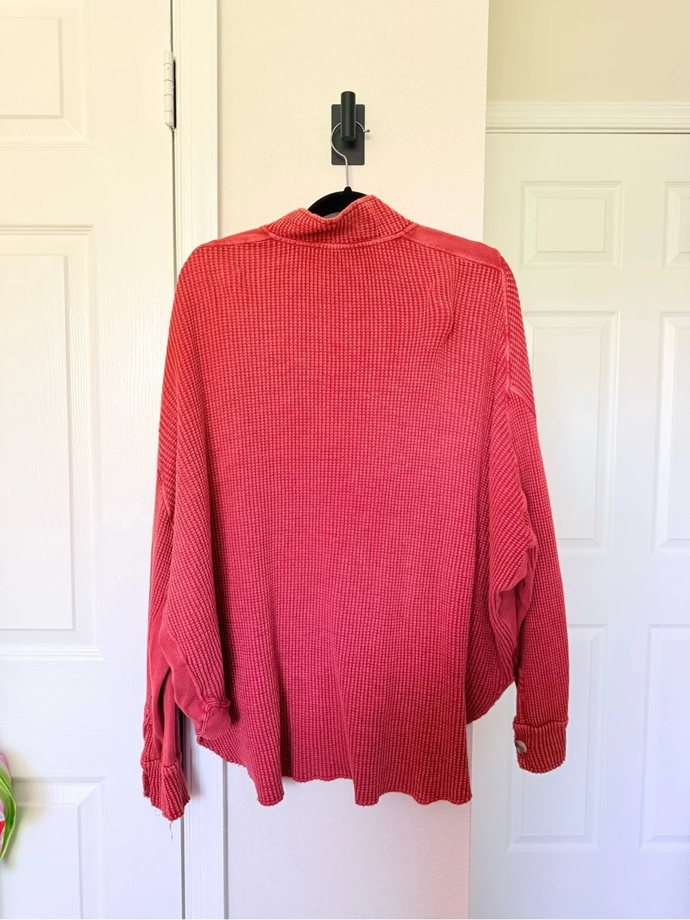 Free people one scout Oversized Textured Button-Up Shirt Jacket in Rust - Picture 4 of 4